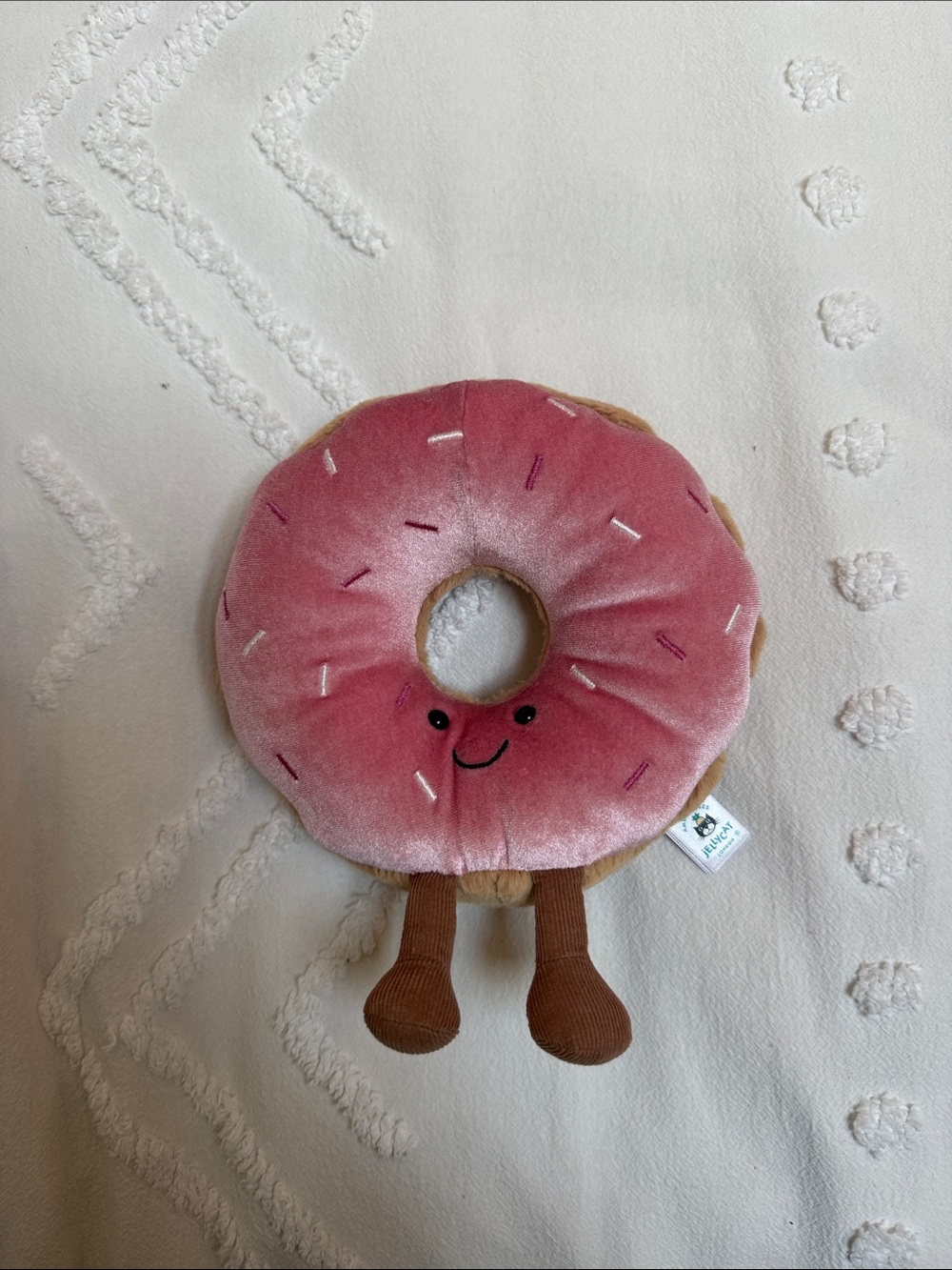 Jellycat Pink Sprinkle Donut Plush with Brown Legs